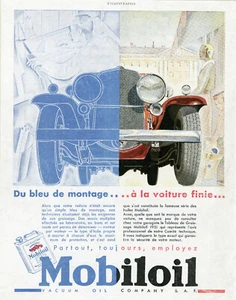"MOBILOIL" Annonce originale entoilée L'ILLUSTRATION années 1931   31x39cm - Imagen 1 de 1