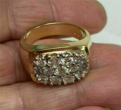Anillo banda diamante simulado corte redondo de 2,20 quilates enchapado en oro de plata 925 Foto 1 de 3