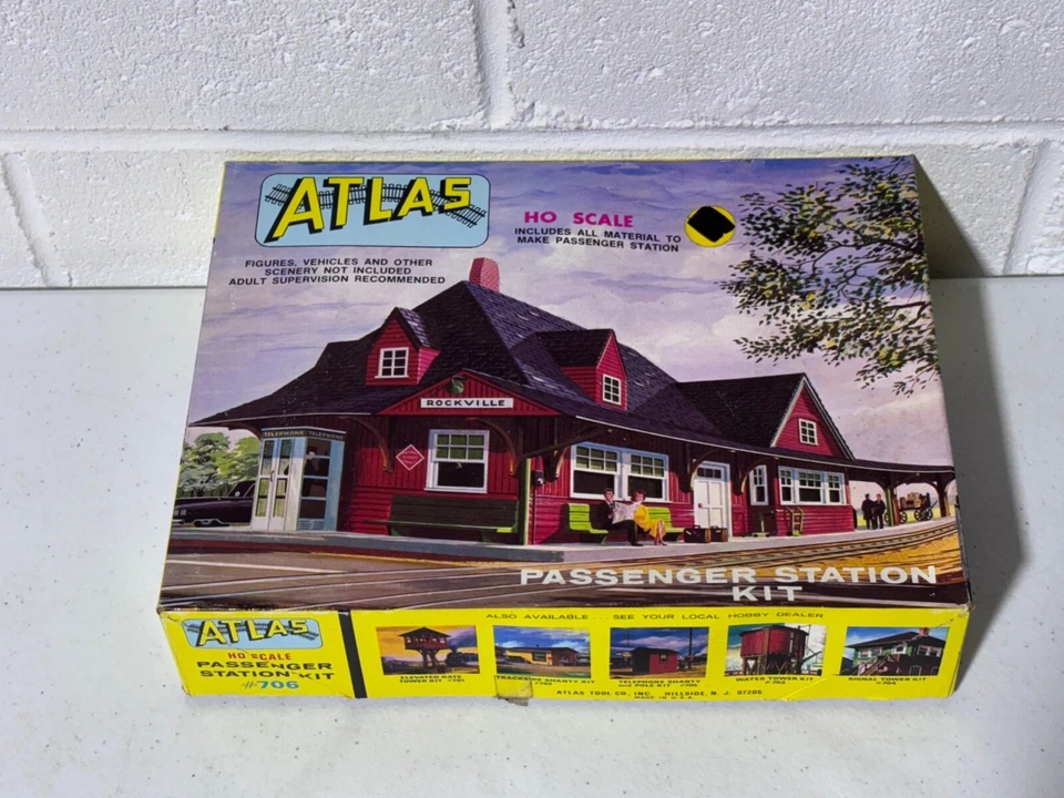 Atlas 706 Vintage Original HO Passenger Train Station Building New on Tree NOS - Image 1 of 4