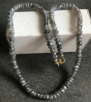 Sogni d'oro Facettenreich Steinkette Labradorit Collier Kette 375 er Gold BCI 45 - Bild 1 von 4