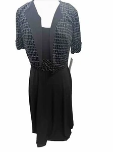 Perception 2 Piece NWT Dress Solid Black Size Medium Knee Length Sleeveless - Picture 1 of 17