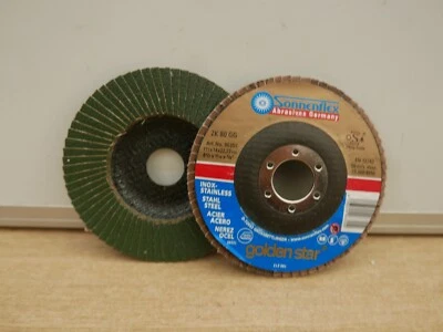 SONNENFLEX 96355 115mm Edelstahl Winkelschleifer Klappenscheiben 80er Körnung x2