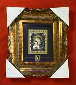 Denver Art Museum USPS 39¢ Madonna Christmas Stamp in Gold Gilt Frame 16"x14" - Picture 1 of 14