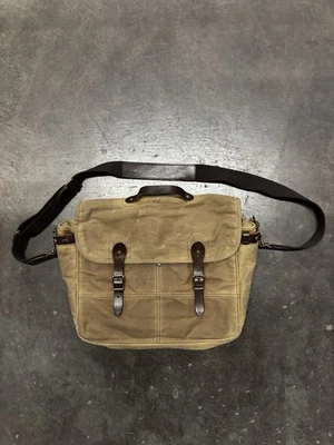 J Crew Dry Goods Abingdon Canvas Messenger Bag Cotton Leather Shoulder Bag - Image 1 of 4