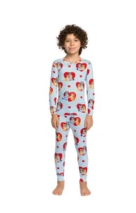 Character Kids 2-Piece Valentines Day Long Sleeve Pajama's Size 8 Bluey - Picture 1 of 7