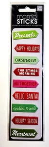 Christmas Signs Hello Santa Merriment MAMBI Sticks Chipboard Stickers RARE 2014 - Picture 1 of 1