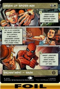 1x - Origin of Spider-Man - FOIL BORDERLESS #218 Saga - Marvel's Spider-Man MTG - Picture 1 of 1