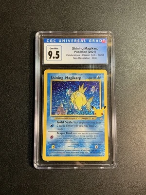 Shining Magikarp 66/64 Celebrations: Classic Collection Holo CGC 9.5 Blue Label  - Image 1 of 2
