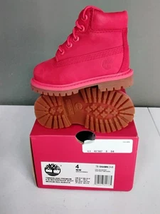 New! Timberland 6 inch Premium Nubuck Leather Red Boots Kids Boys Toddler Size 4 - Picture 1 of 8