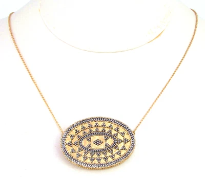 House of Harlow 1960 Tribal Marrakech Zoco Collar Dos Tonos con Bolsa de Regalo Nuevo con Etiquetas Foto 1 de 3