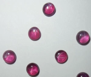 Transparent Star Ruby Round 5x5 mm Cabochon 6 Rayed Lab-created Stone 10 pcs Lot - Picture 1 of 11