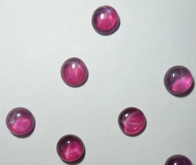 Transparent Star Ruby Round 5x5 mm Cabochon 6 Rayed Lab-created Stone 10 pcs Lot - Image 1 of 4