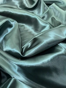 1 mtr dark green light dress satin fabric..58”wide bridal, decoration,dress etc - Picture 1 of 5
