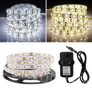 12V LED Strip Lights 5050 Cool/Warm White Under Cabinet Tape Lamp ON/OFF UK Plug - Picture 1 of 15