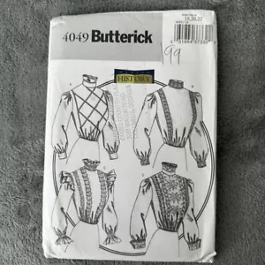 Butterick Pattern 4049 Sz 18-22 Victorian Edwardian Blouse Top Costume Cosplay - Picture 1 of 6