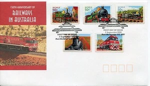 Railway's in Australia 2004 150 aniversario (estampillas en P&S) FDC - puerto de Melbourne - Imagen 1 de 2