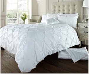 Alford King Duvet Cover Set with 2-Pillowcases Polycotton Bedding Set White NEW - Picture 1 of 4