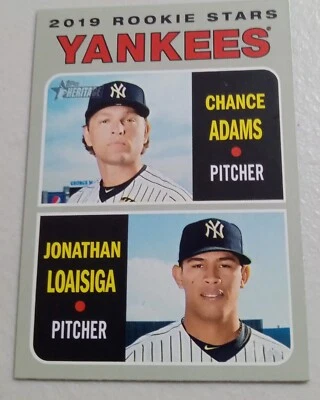 2019 Topps Heritage 2019 RC Stars Chance Adams Jonathan Loaisiga #189 Yankees - Image 1 of 2