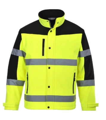 CLASS 3 HIGH VISIBILITY TWO TONE SOFTSHELL JACKET 2" REFLECTIVE TAPE S-6X US429* - Image 1 of 2
