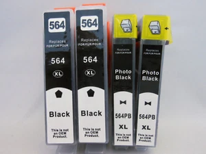 564XL BK & Photo BK Tintenpatrone für HP Photosmart D7560 D5468 D6380 D6324 4PK - Bild 1 von 2