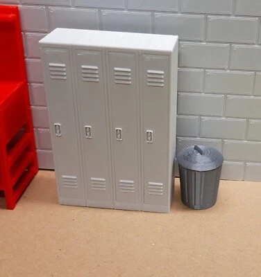 1/18 vestiaire 4 portes garage bureau atelier décor maquette 56 diorama maquette