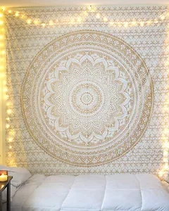 Tapiz urbano doble dorado mandala ombre arte colgantes de pared bohemio hippie lanzamiento - Imagen 1 de 4