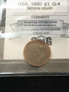 1880  USA, Indian Head Small One Cent. - Picture 1 of 8