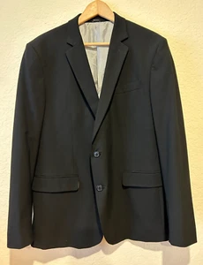 J Ferrar Super Slim Fit Black Mens Preppy Sports Coat Two Button Jacket Size 44R - Picture 1 of 12