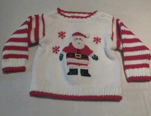 Santa Sweater Infants 6 Mths Hartstrings Red White Holiday Top - Picture 1 of 4