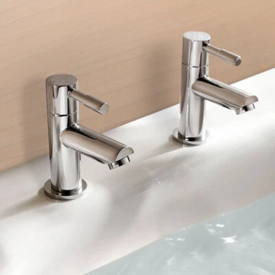 Blossom Modern Chrome Single Pair Of Hot And Cold Basin Sink Taps