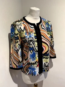 Joseph Ribkoff Jacket UK 12 Women's Statement Abstract Zip lightweight sequin - Picture 1 of 11