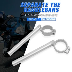 50mm Clip on Handlebars For Suzuki GSXR1000 GSXR 1000 2009-2016 K9 2010 Silver - Picture 1 of 10
