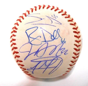 Sean Manaea Matt Olson Cotton Autographed 2017 Team Signed Baseball Oakland A's - Picture 1 of 8