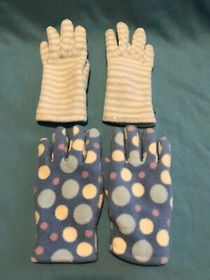 2 Pares Niñas/Niños Joe Boxer Azul con Lunares y Huecos Azul Guantes a Rayas Talla Mediana Foto 1 de 4