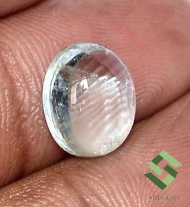 Certified Natural Aquamarine Oval Cabochon 8x6 mm 2.14 CTS Loose Gemstone - Picture 1 of 6