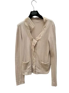 Martin Margiela SS 2006 Beige Sheer-Trimmed Cardigan Size L - Picture 1 of 5