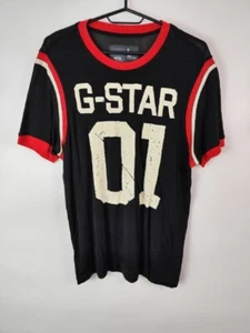 Vintage Mens G Star Raw Embroidered T Shirt Tee Print Size M - Imagen 1 de 5