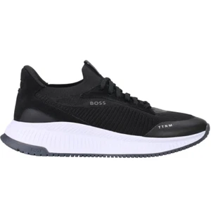 BOSS Mens Trainers Black Casual Sneakers With Logo - TTNM EVO Slon - Picture 1 of 5