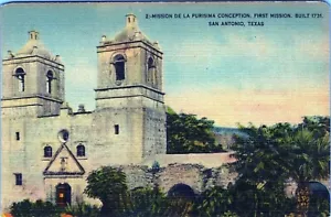 Mission De La Purisima Conception San Antonio Texas Unposted Postcard - Picture 1 of 2