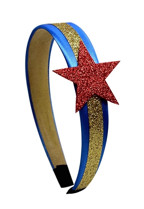 Diadema Disfraz Arco Estrella Roja Brillante Superhéroe Niñas Foto 1 de 2