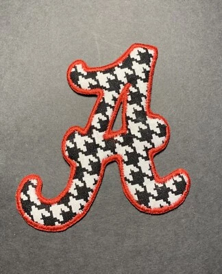 Letter A Alabama Houndstooth Fabric Applique - Image 1 of 2