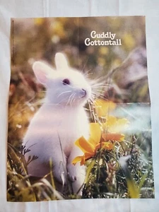 Vintage 1978 Weekly Reader Book Club Cuddly Cottontail Bunny Rabbit Poster 16x21 - Picture 1 of 4