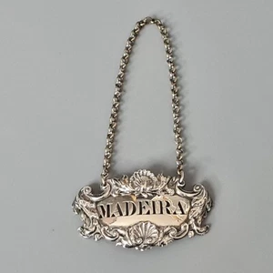 Georgian Sterling Silver Madeira Decanter Label by Charles Reily & George Storer - Picture 1 of 4
