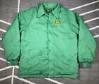 Vintage SWINGSTER John Deere Patch Logo Lined Coaches Jacket 70s 80s Green Sz M