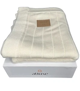 Atluxe Baby Thermal Receiving Blanket, 100% Merino Wool, 31x40 inches - Picture 1 of 8