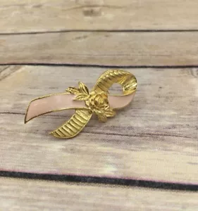 VINTAGE SIGNED AVON BREAST CANCER AWARENESS PIN 2" x .75" - Picture 1 of 4