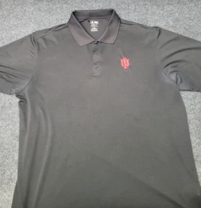 Indiana Hoosiers Polo Shirt Mens XL Black Adidas Climalite NCAA Football - Picture 1 of 14