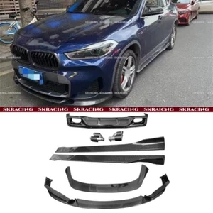 REAL CARBON FIBER FRONT LIP REAR DIFFUSER SIDE SKIRTS WING FITS FOR BMW X2 F39 - Picture 1 of 20