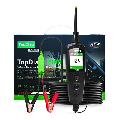 TopDiag P100 12V 24V Automotive Circuit Tester Power Probe Car Electrical Tester