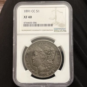 1891-CC CARSON CITY MORGAN Silver Dollar Graded XF 40 NGC - Picture 1 of 5